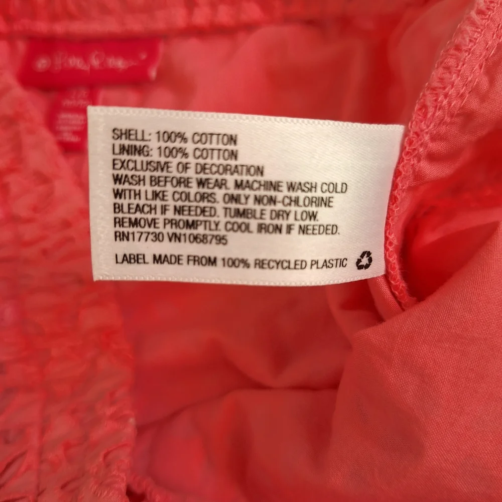 Lilly Pulitzer Pink Eyelet Shorts Pull On Cotton Pom Pom Elastic Kids L